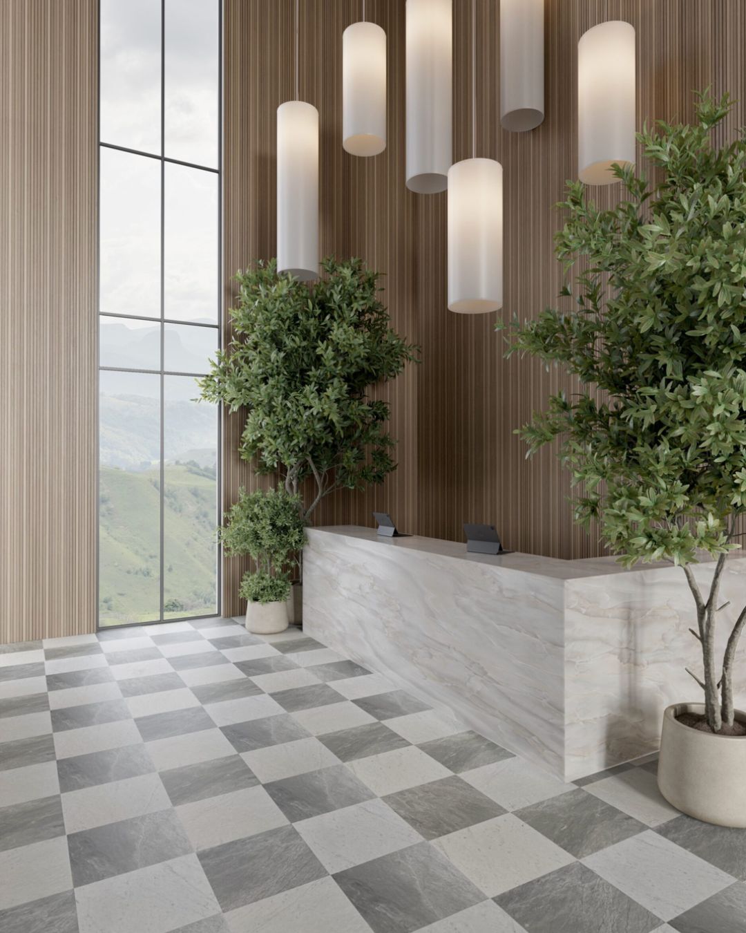 Bianco Carrara (Checkerboard)